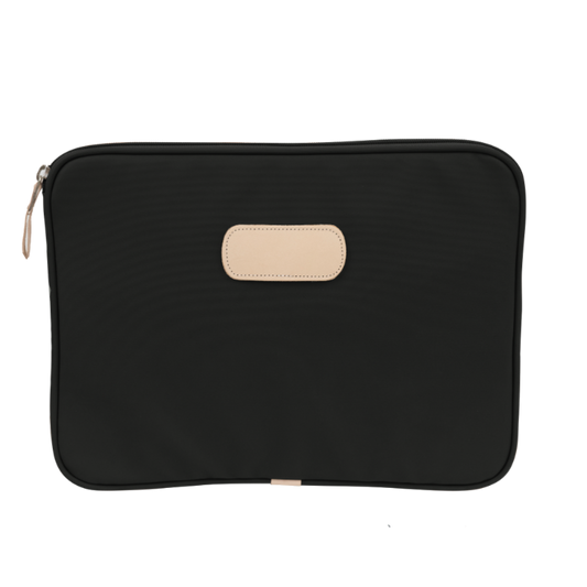 Jon Hart 13"  Computer Case - Black Coated Canvas Front Angle in Color 'Black Coated Canvas'