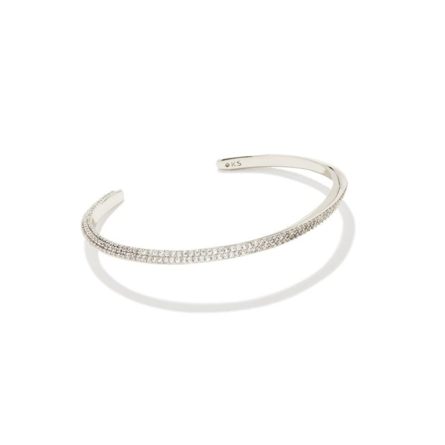 Juliette Gold Delicate Chain Bracelet in White Crystal