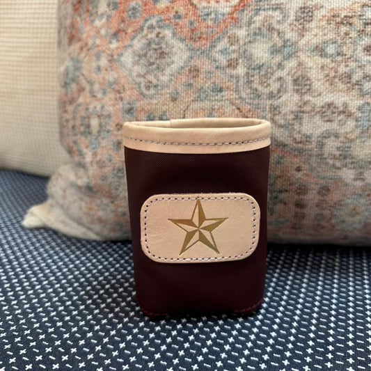 Lil Chill, Burgundy Coated Canvas Gold Foil Texas Star
