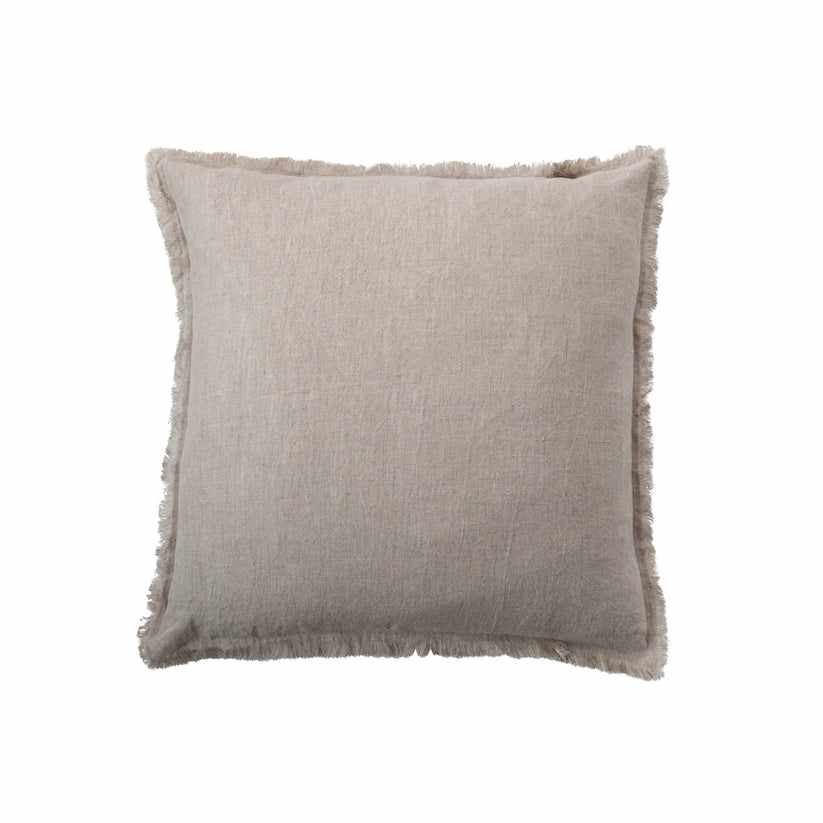 Square Stonewashed Linen Pillow w/ Fringe | Housewarming Grant & Madi Murphree