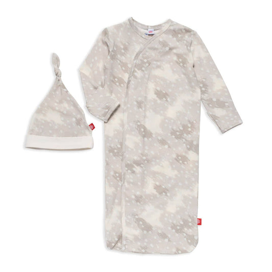 Doeskin Tan Gown + Hat Set | Baby Shower Kori Belrose