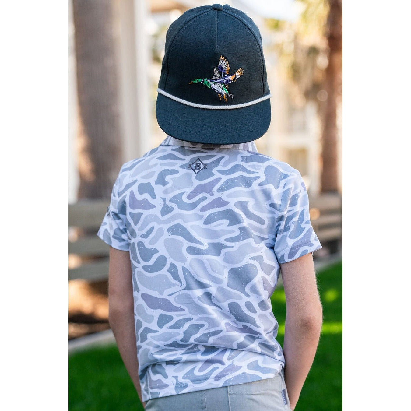 Burlebo Youth Performance Polo in White Camo