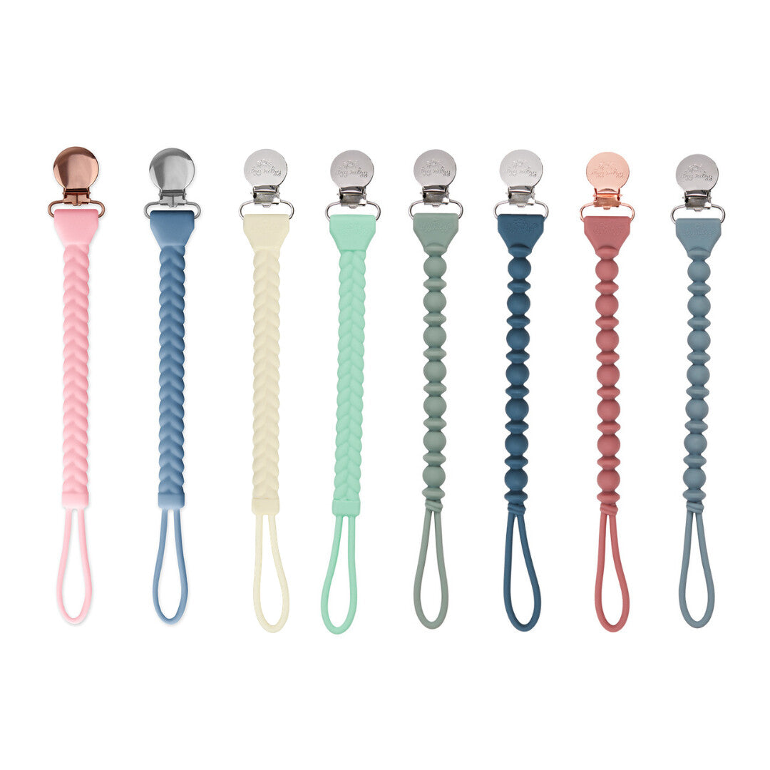 Itzy Ritzy Pacifier Clip - Sweetie Strap Toast Beaded