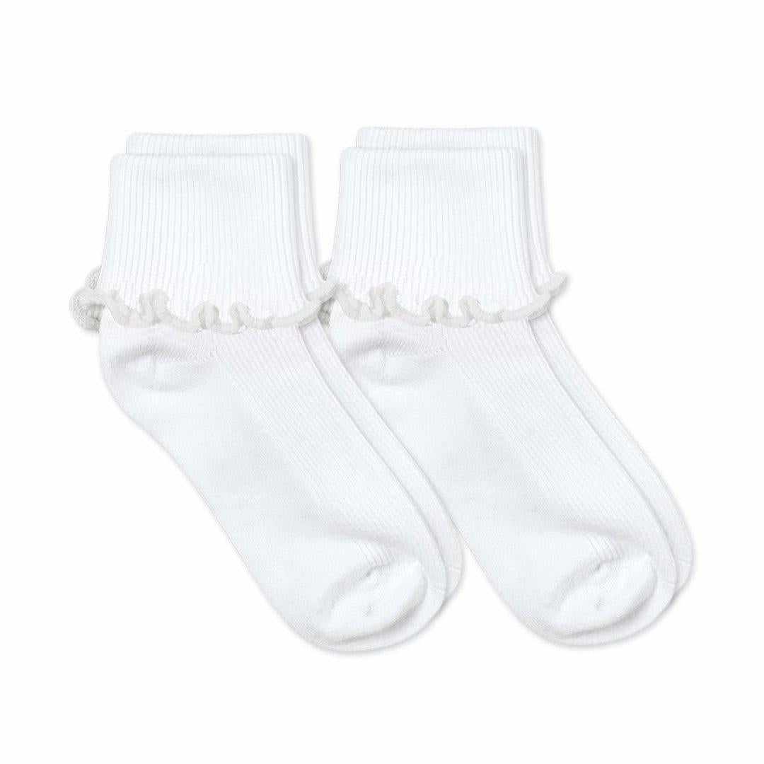 Jefferies Socks Girls Ruffle & Ripple Edge 2 Pair Pack
