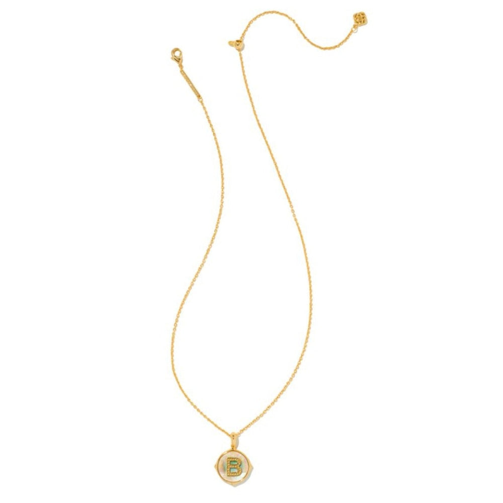 Gold Disc Initial Pendant Necklace