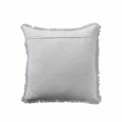 Square Stonewashed Linen Pillow w/ Fringe | Bridal Shower For Michalla Byrd & Matthew Silvey