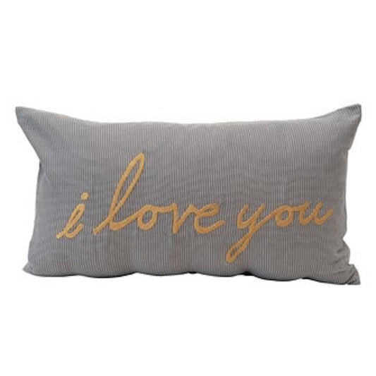 I Love You Houndstooth Lumbar Pillow
