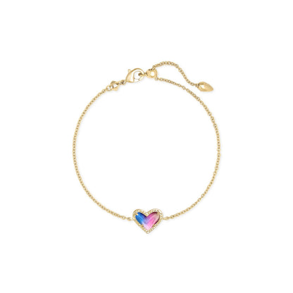 Kendra Scott Ari Heart Delicate Chain Bracelet in Gold Watercolor Illusion