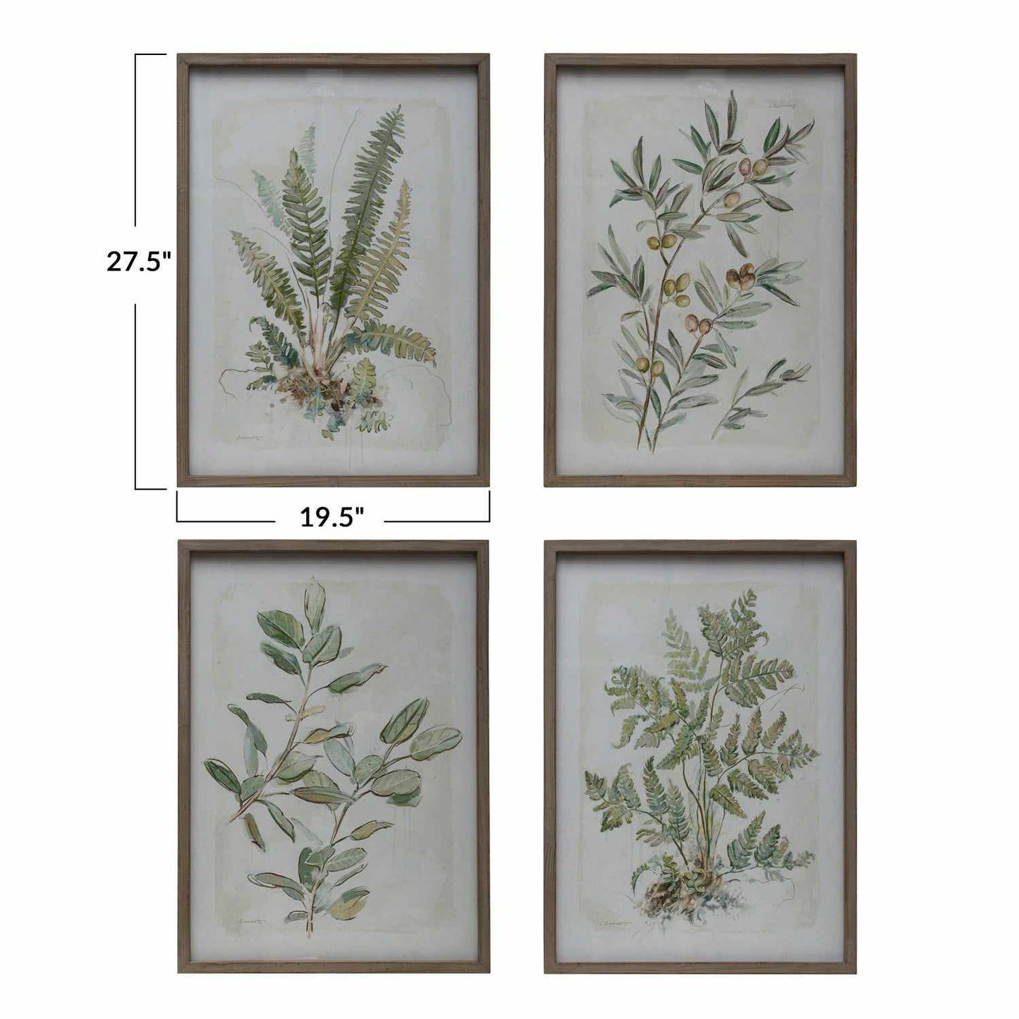 Wood Framed Glass Wall Décor w/ Botanical Print, 4 Styles | Bridal Shower Callie Adams & Kaden Jernigan