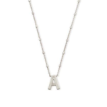 Kendra Scott Silver Letter A Initial Necklace