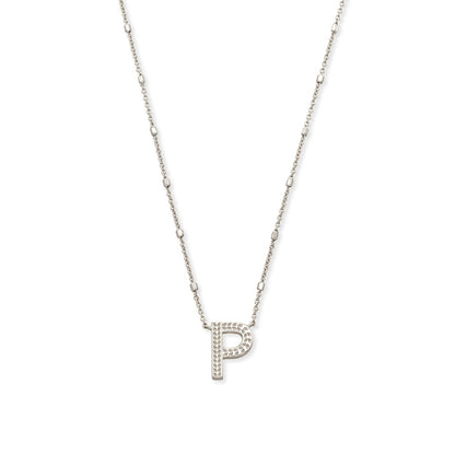 Kendra Scott Silver Letter P Initial Necklace