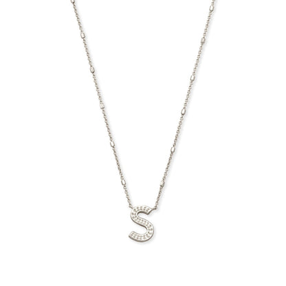 Kendra Scott Silver Letter S Initial Necklace