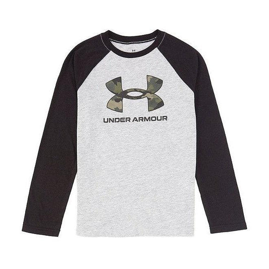 Boys UA Woodland Logo Raglan LS, Big Boys