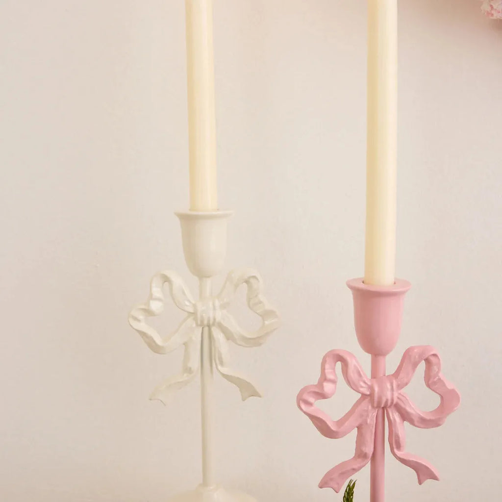 Cast Iron Bow Taper Holder, 2 Colors