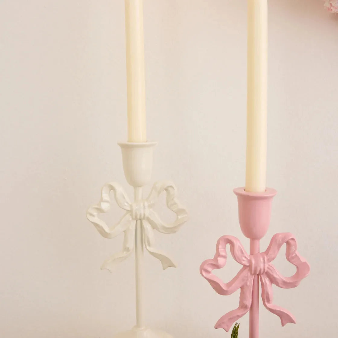 Cast Iron Bow Taper Holder, 2 Colors