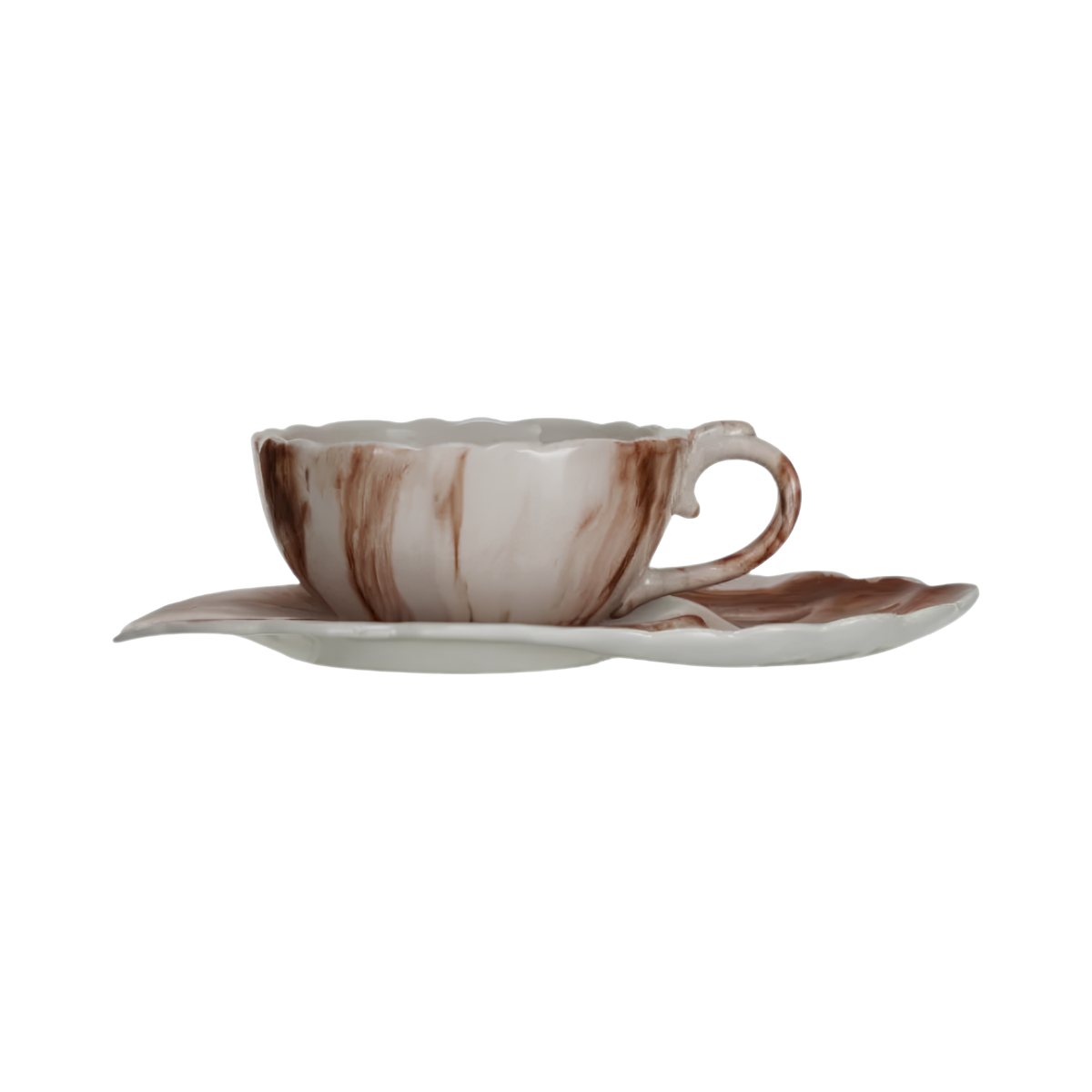 Stoneware Teacup w/ Leaf Shaped Saucer | Bridal Shower Lexi Hutchins & Kain Yates