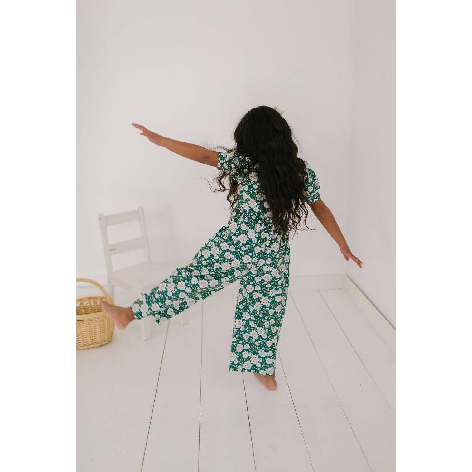 Ollie Jay Puff Leggy Romper in Canyon Flower