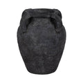 Decorative Vase - Black Pottery Amphora Multi-Handle Jug, 10 in.