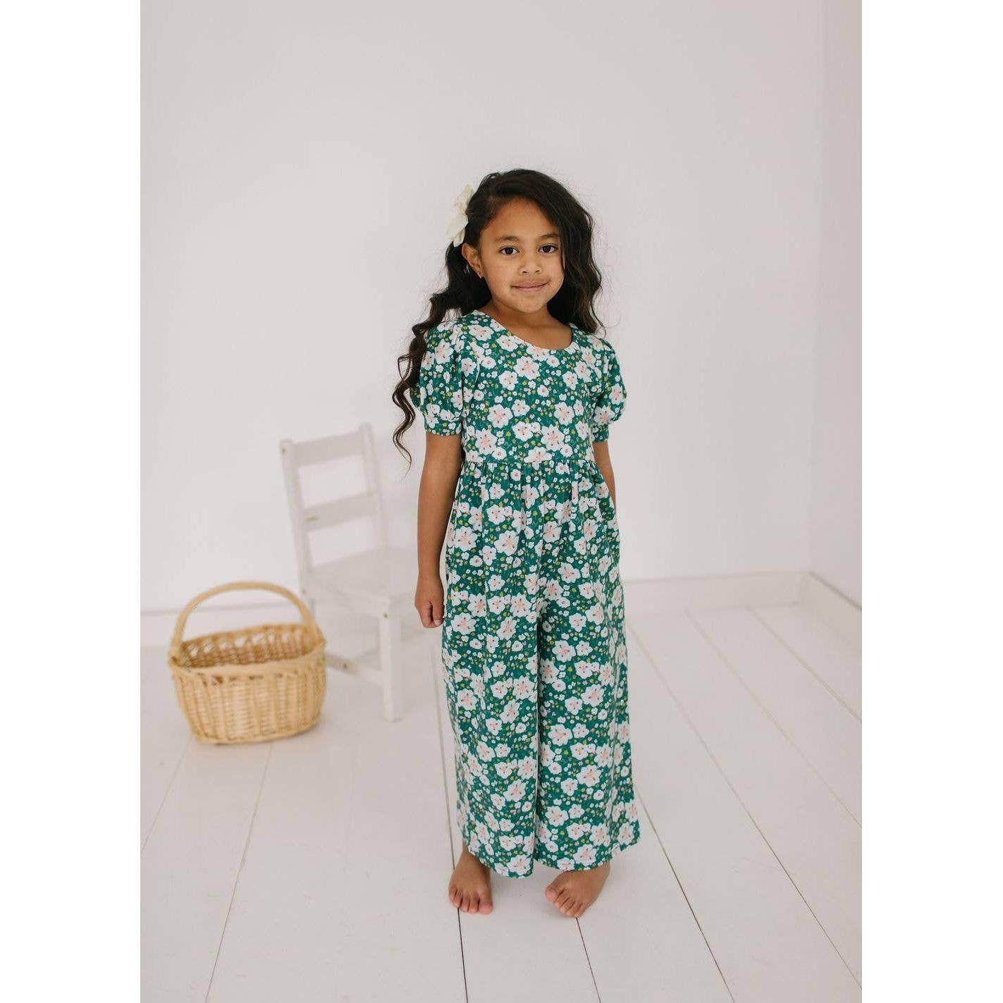 Ollie Jay Puff Leggy Romper in Canyon Flower