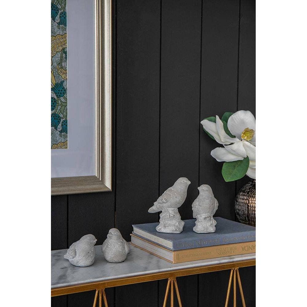 Lovebirds Cement Figurines, Set of 2