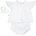 Paty Knit Flutter Sleeve Diaper Set with Bows | Baby Shower Kalli Page
