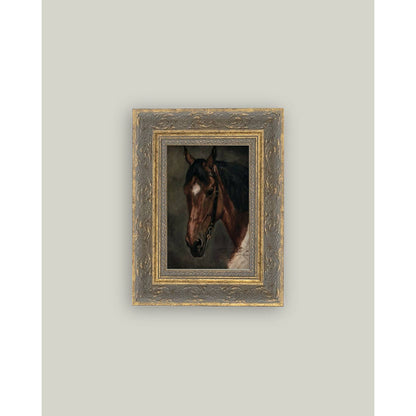 Horse Portrait Framed Antique Art