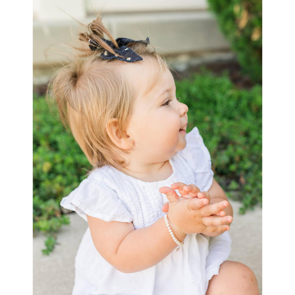 Girls Sterling Silver Pearl Baby Bracelet Kids Jewelry