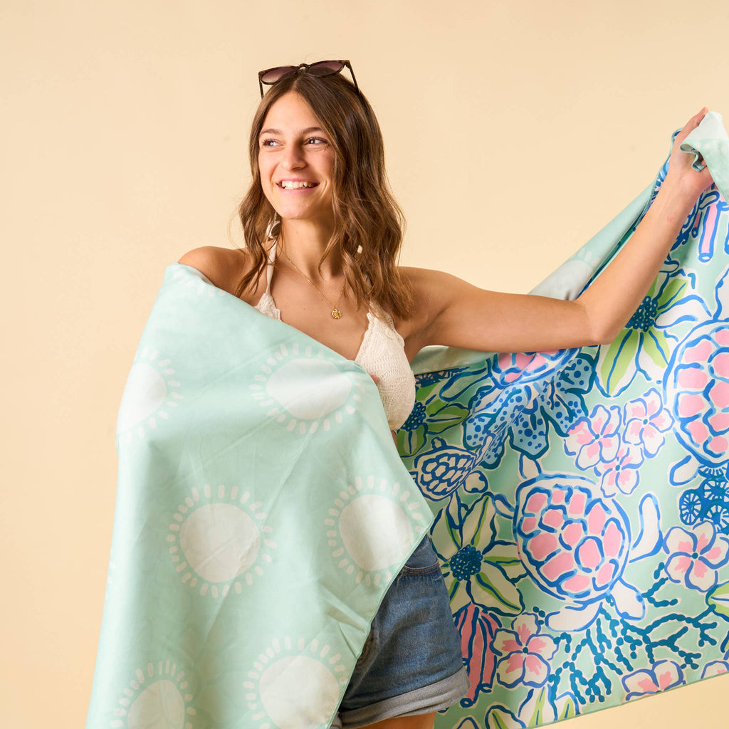 XL Quick-Dry Beach Towel, Coastal Cove