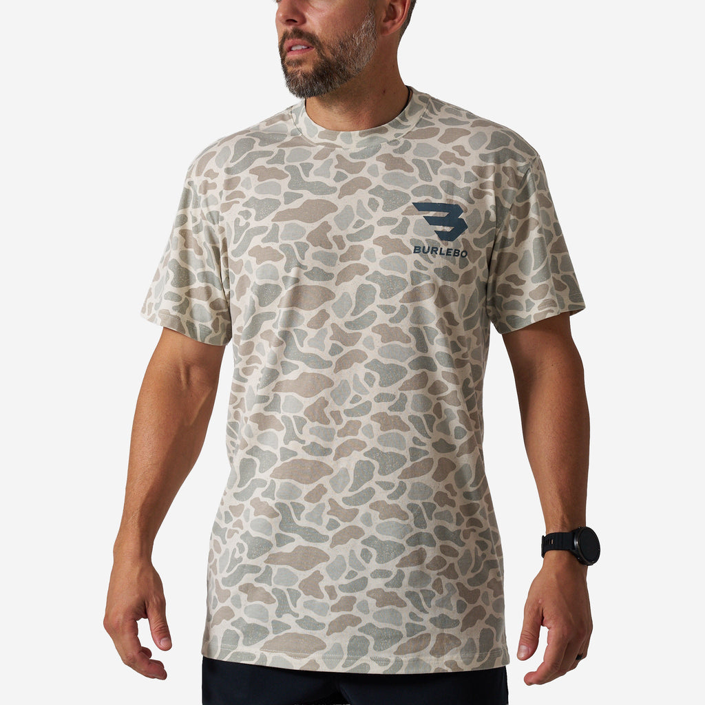 Vintage Washed Tee - God's Glory - Classic Deer Camo
