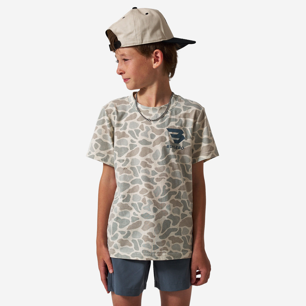 Youth Vintage Washed Tee - God's Glory - Classic Deer Camo