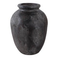 Decorative Vase - Black Ceramic Textured Surface, 12 in.