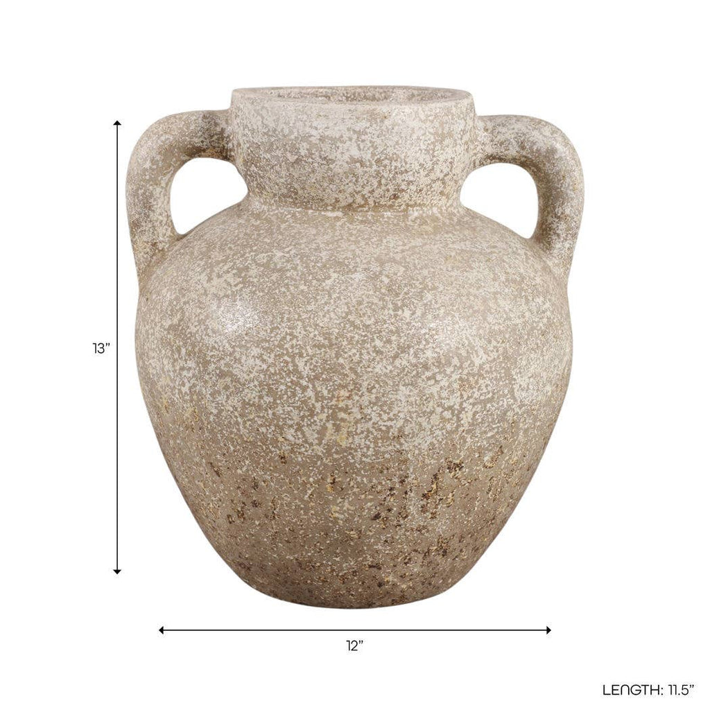 Decorative Vase - Brown/Gold Terracotta Rustic, 12.75 in.