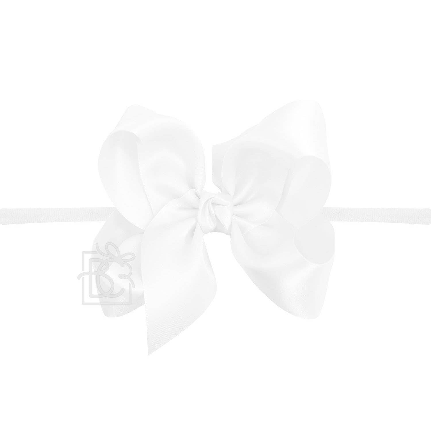 Thin Nylon Headband with Satin Hair Bow