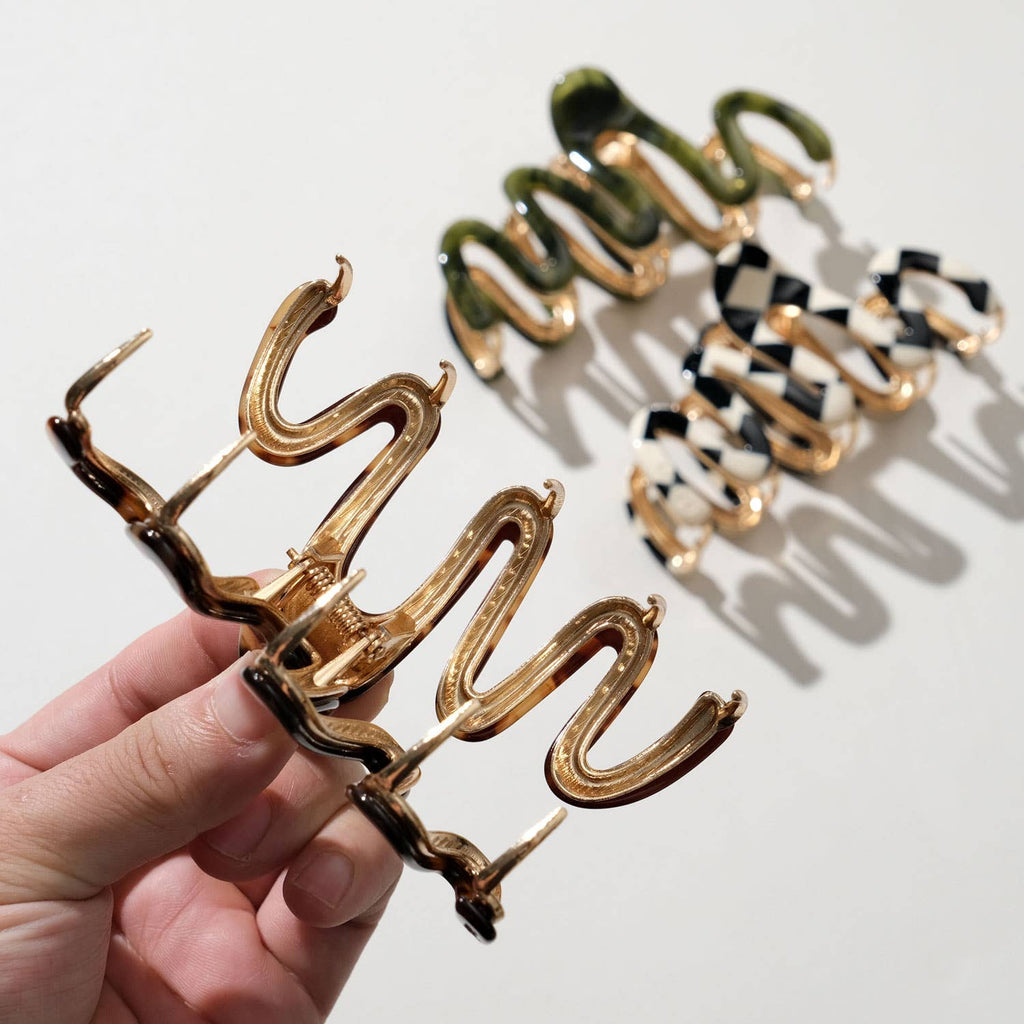 Willow Vintage Metal  Squiggle Claw Clip - Large