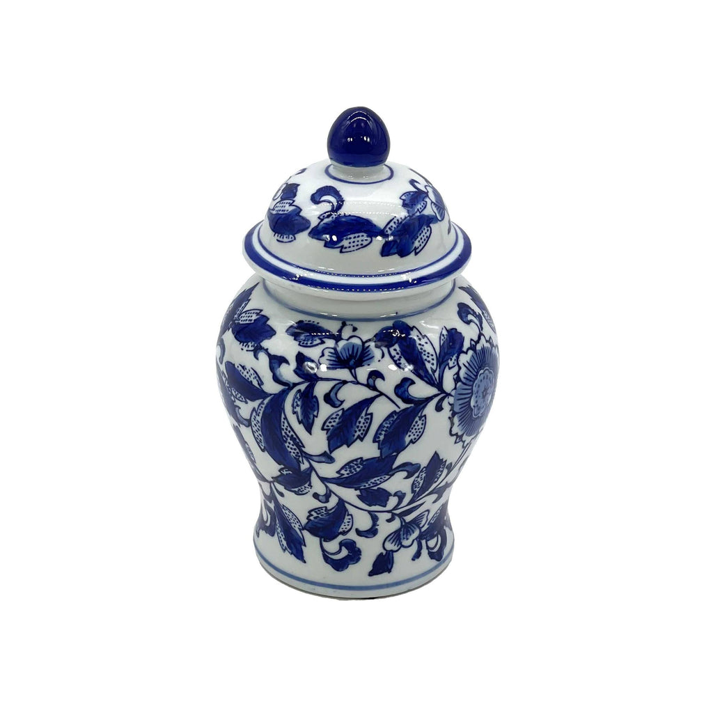 Small Chinoiserie Ceramic Decorative Tea & Ginger Jar 8"