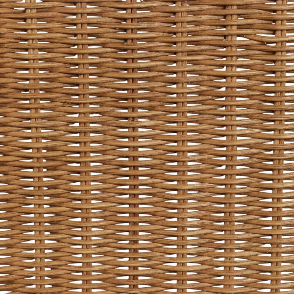 Side Table - Tan/Brown Wicker with Scalloped Edges, 19 in.