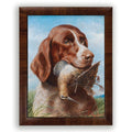 Hunting Dog & Bird Framed Print by Antique Curiosities Inc