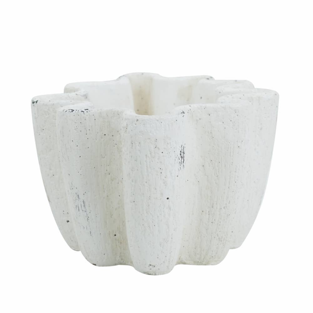 Rustic Scalloped Cement Bowl