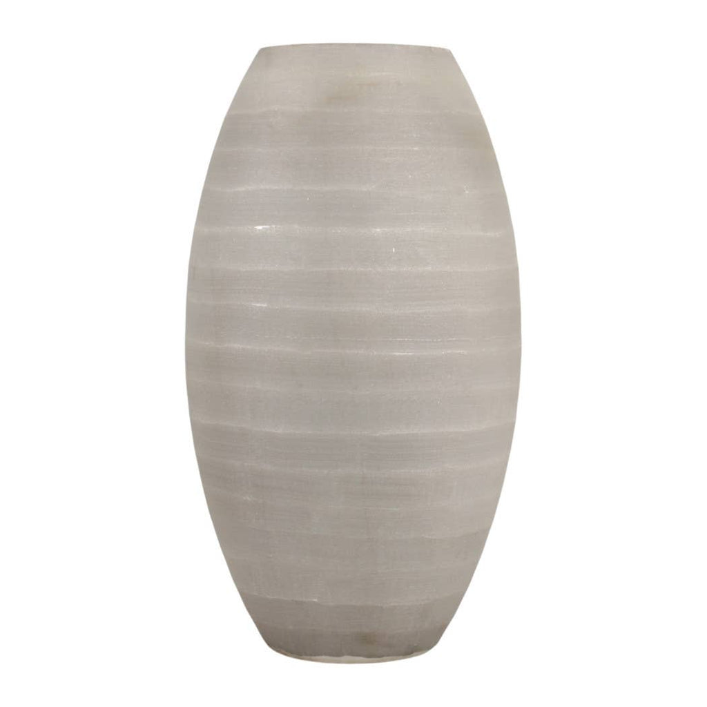 Rustic Gray Etched Glass Decorative Vase