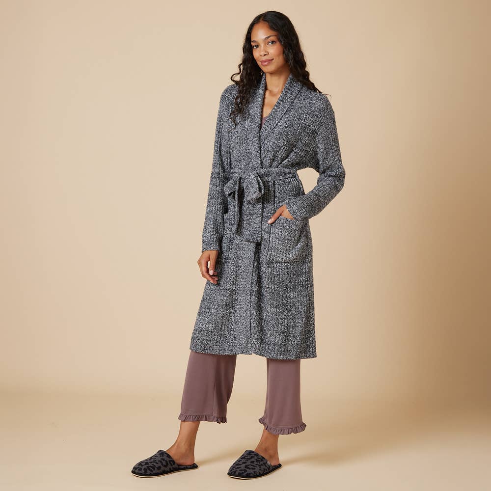 Soft and Plush 38" Marshmallow Rib Women's Wrap Robe