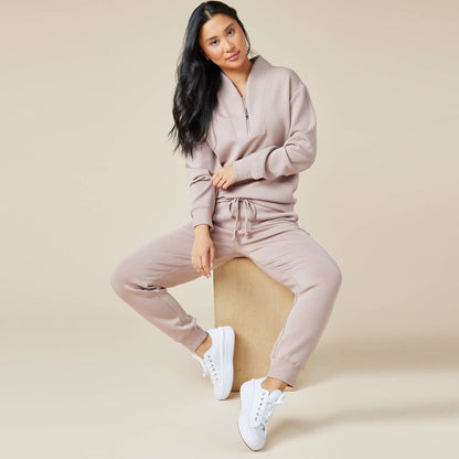 Athleisure DreamTech 1/4 Zip Jogger Set for Women