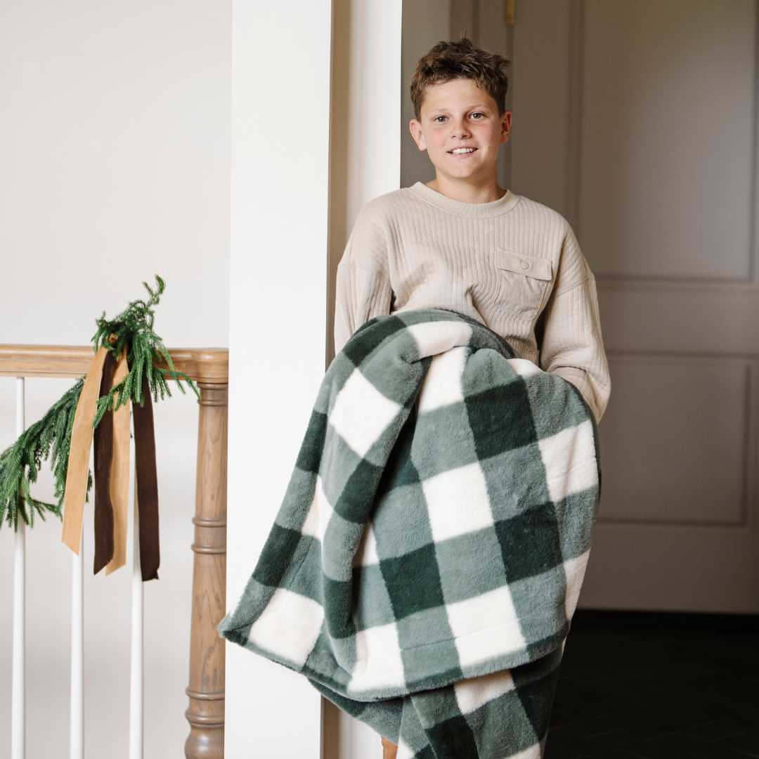 Holiday Printed Faux Fur Throw Blankets