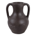 Decorative Vase - Brown Ceramic Rustic Jug with Handles, 11 in.