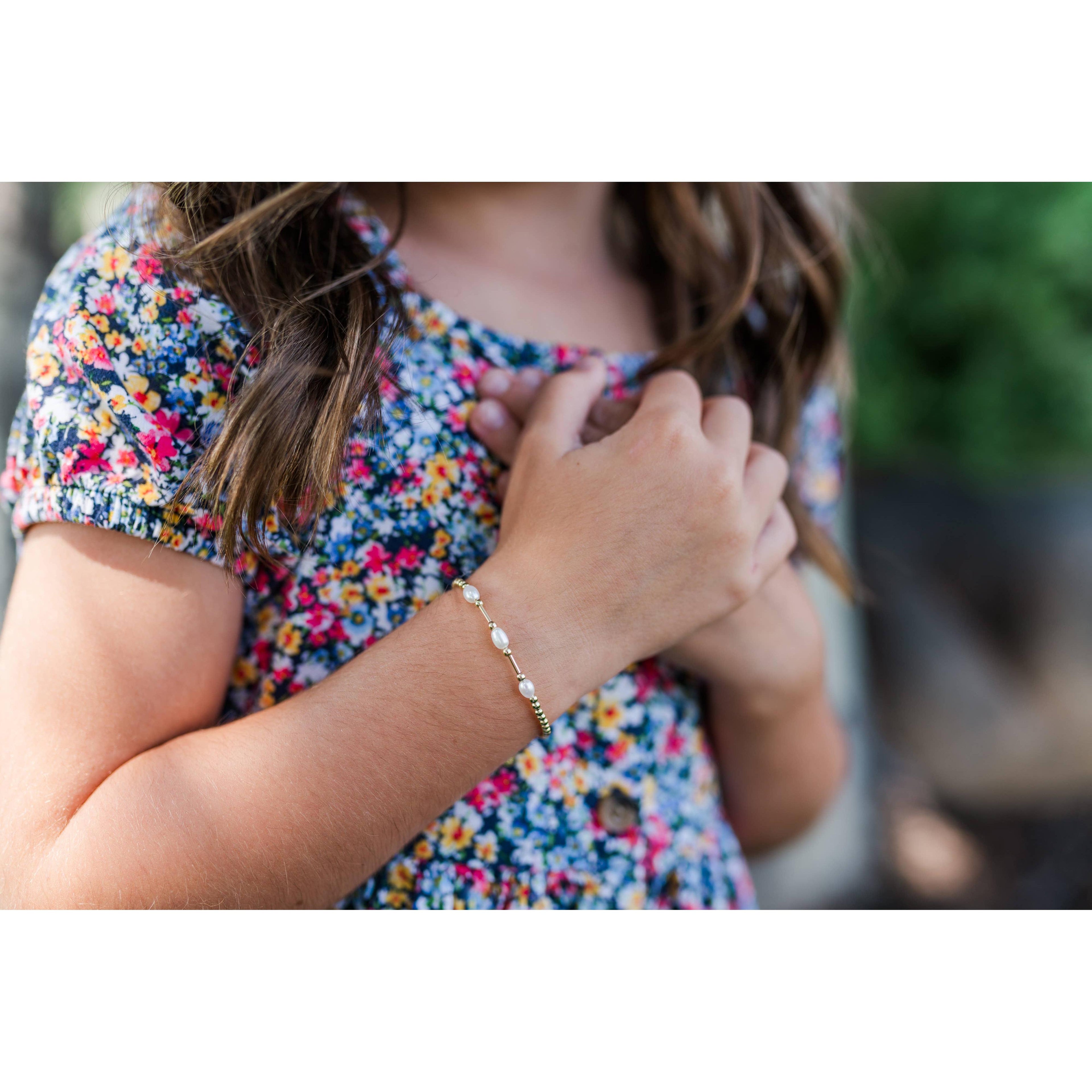 Little Girls14K Gold-Plated Pearl Baby Bracelet for Kids