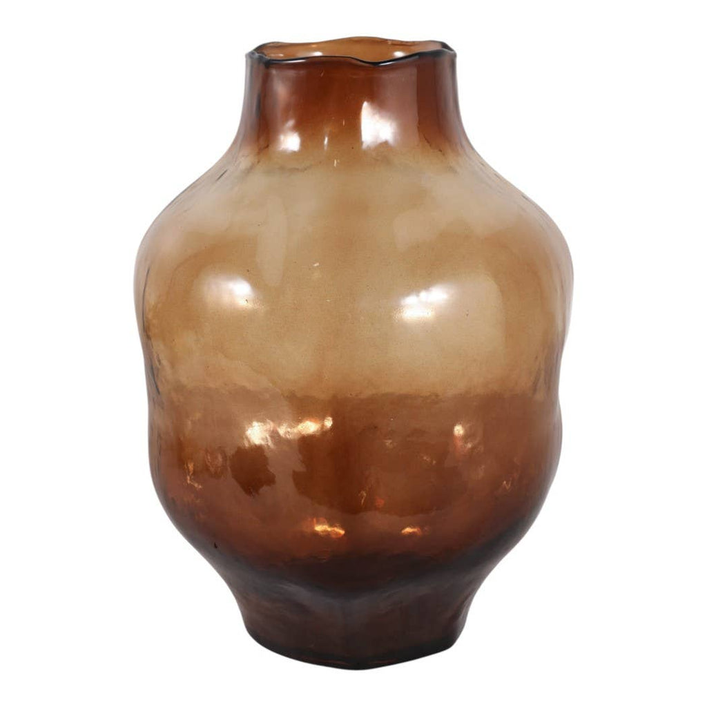 13x8" Glass Vase, Brown