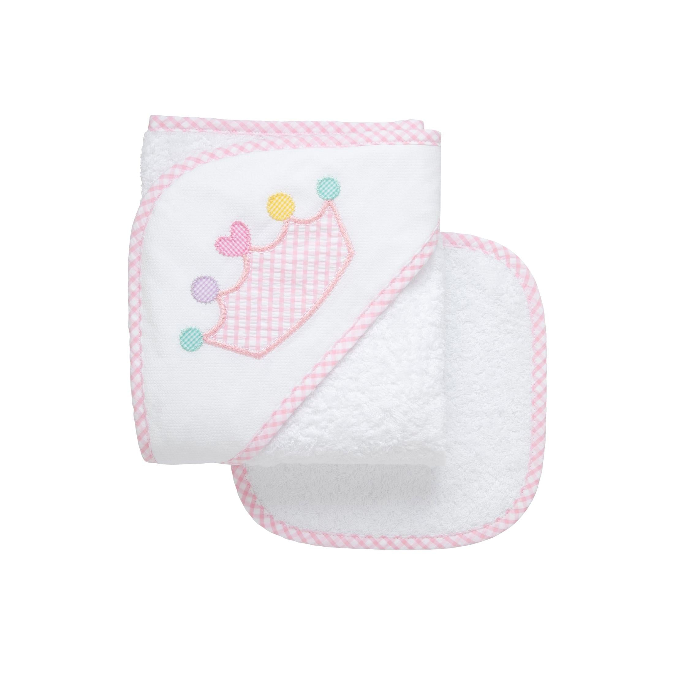 Princess Applique Hooded Towel & Washcloth Set