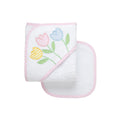 Tulip Applique Hooded Towel & Washcloth Set