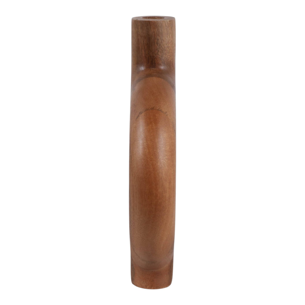 Decorative Vase - Brown Wood Circular Donut Cut-Out, 12 in.