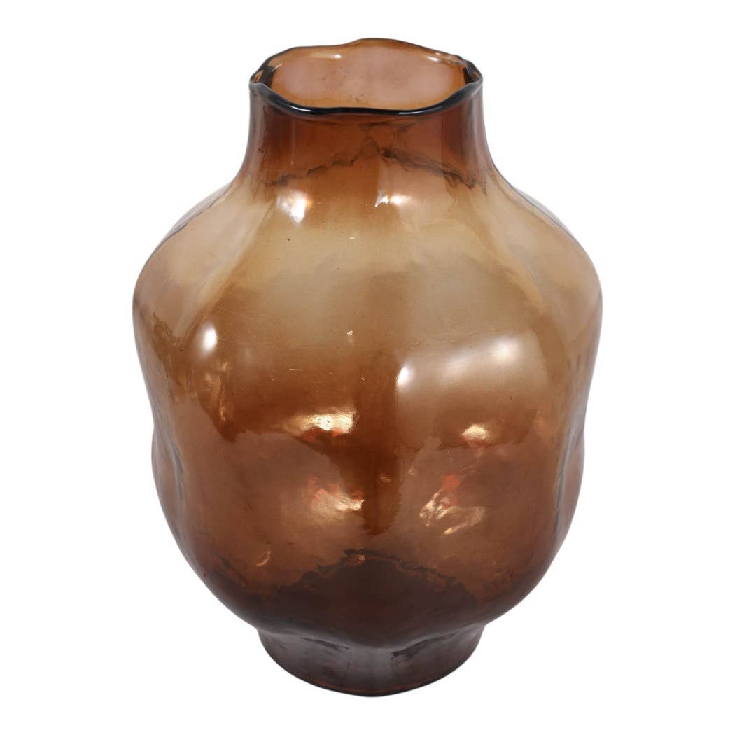 13x8" Glass Vase, Brown