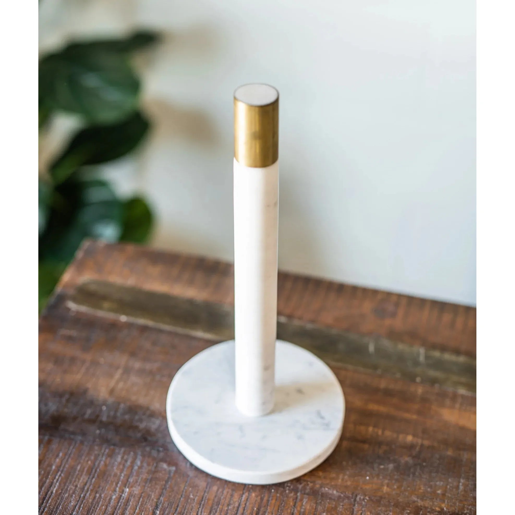 Marble Towel Holder with Brass Top